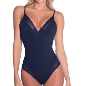 NWT TA3 Meshy Shapewear One Piece Swimsuit Midnight Navy Size XXS